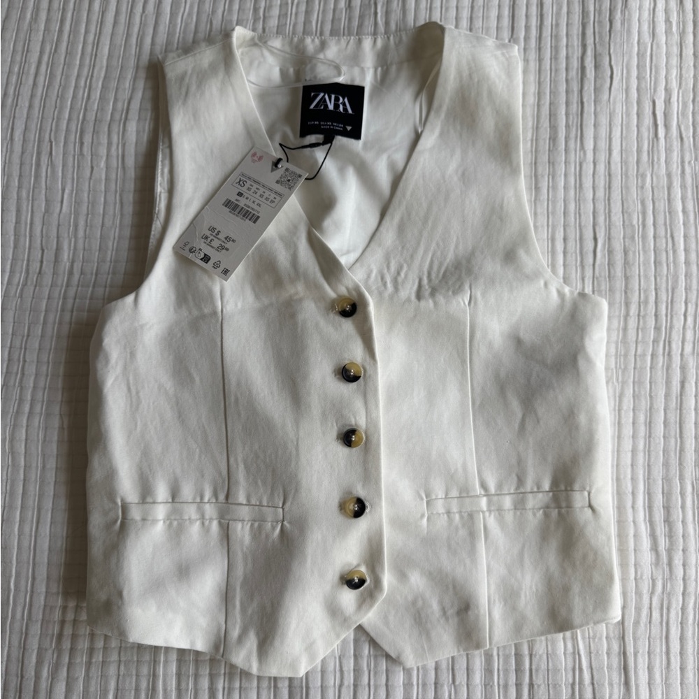 Ivory Buttoned Vest